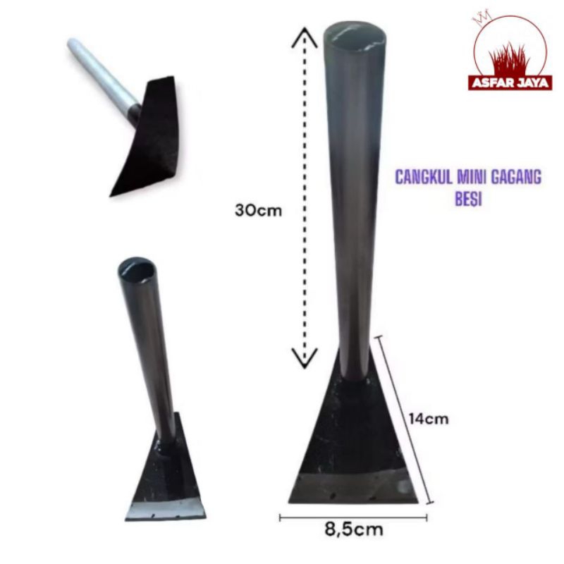 Cangkul Pacul Mini Kecil Wangkil Double 2 Mata Cangkul Tanah Dan Rumput Model Segitiga
