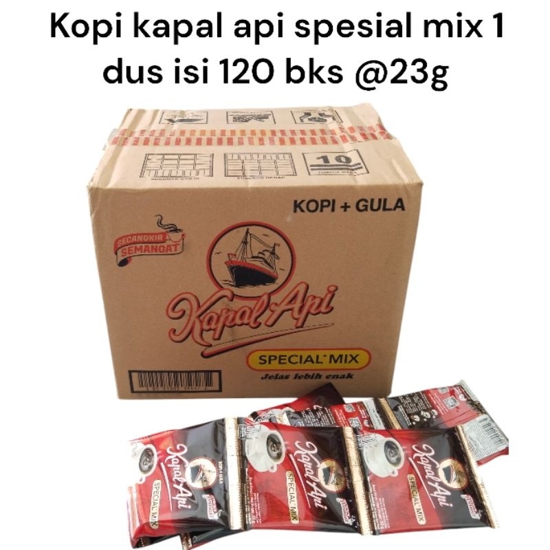 

Kopi kapal api special mix 1 dus isi 12 renceng x 10 bks x 23 g