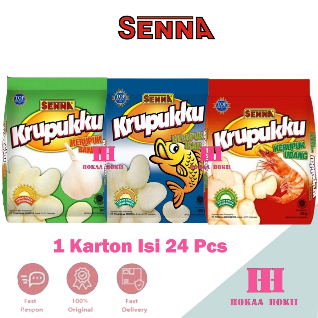 

Senna Krupukku Rasa Udang/Ikan/Bawang 1 karton Isi 24 x 500gr