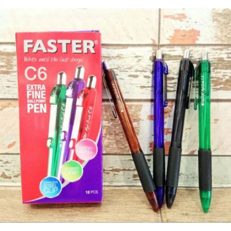 

Ballpoint Faster C6 / Pulpen Cetek C6 isi 12 Pcs