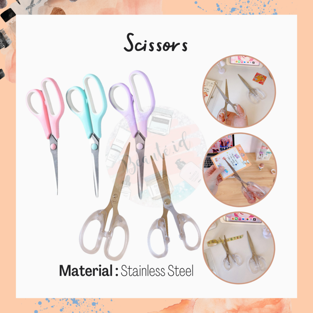 

Gunting Aesthetic Korea Style Gunting Kertas Karton Alat Potong Benang Serbaguna Gunting Sekolah Kantor Rumah Minimalis Kuat Tajam Berkualitas Stainless Steel Transparant Scissors Office Home School