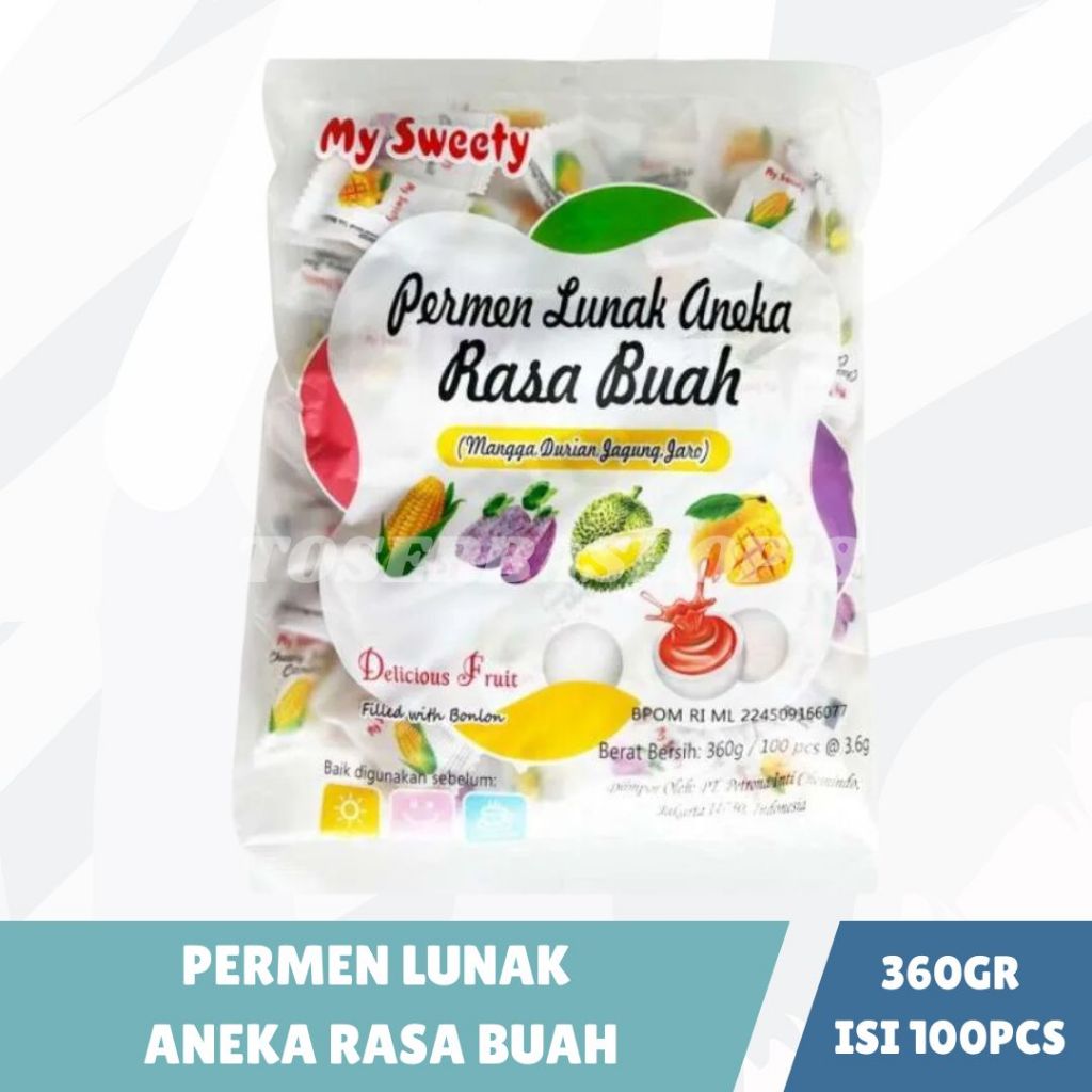 

MY SWEETY PERMEN LUNAK RASA BUAH 360GR / PERMEN ANEKA RASA ISI 100PCS