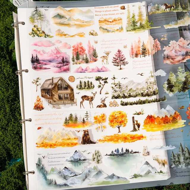 

1Roll PET Mountain Forest Landscaping PET Tape Between Mountains Series Tree