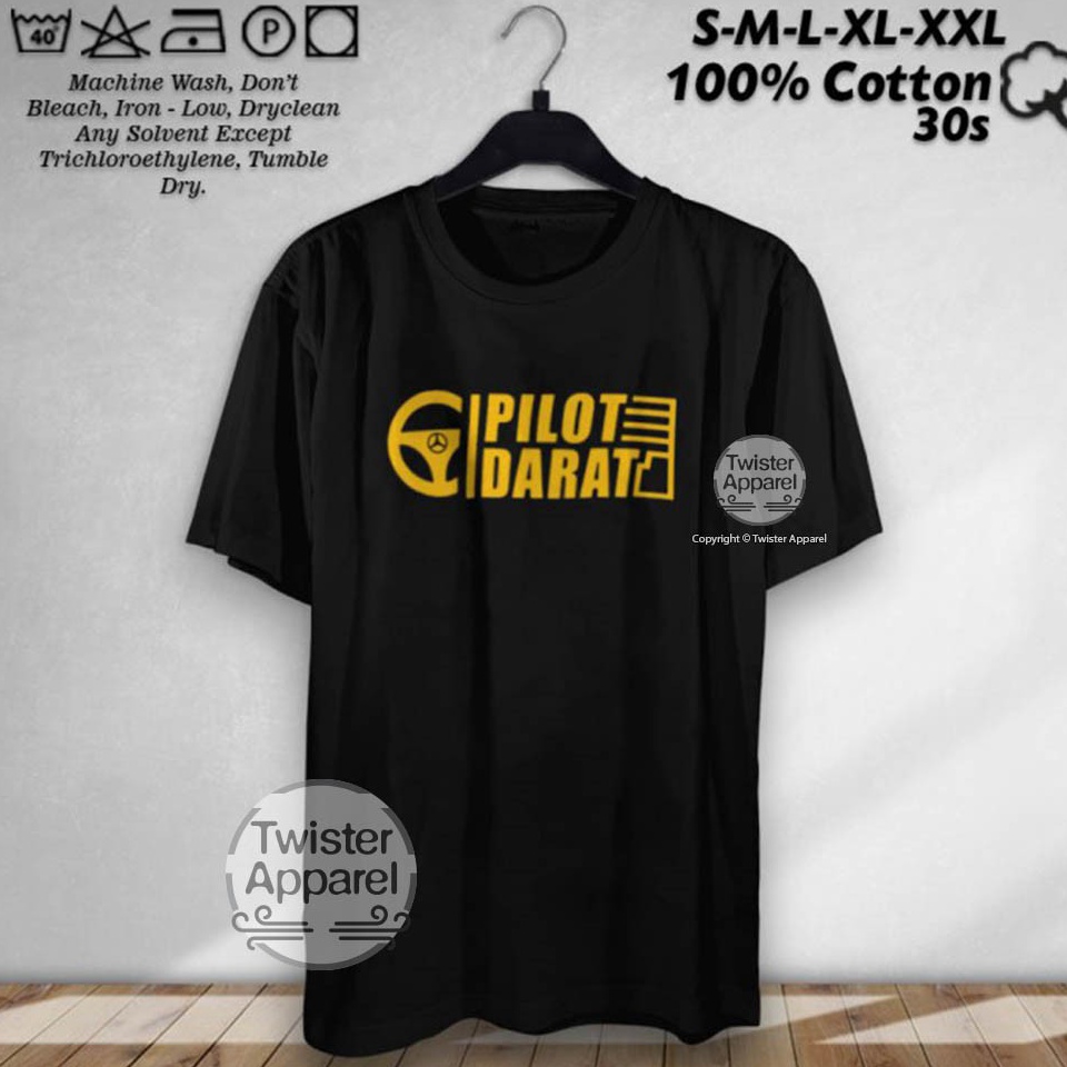 Super Populer Kaos Driver Muda Pilot Darat Baju Truk Bus Mobil TShirt Distro Cotton Combed 3S Ukuran