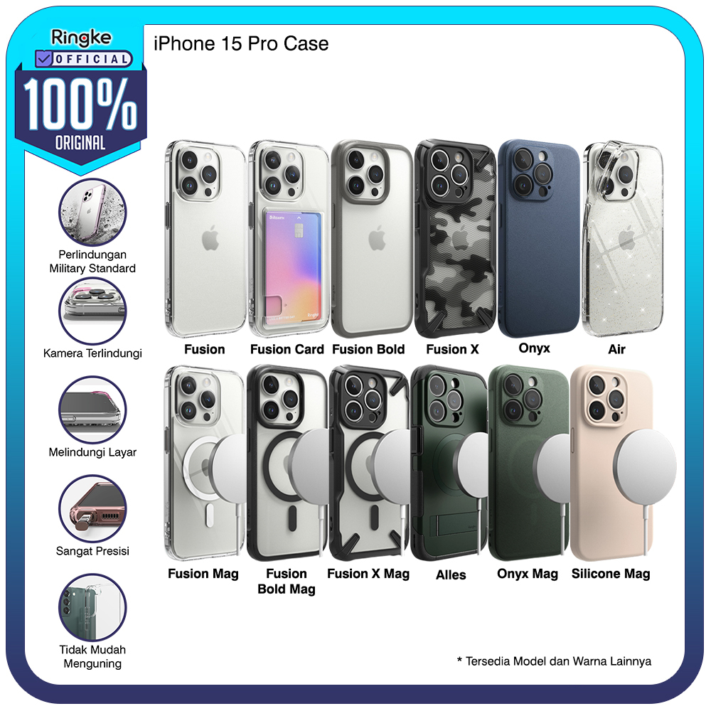 Ringke iPhone 15 Pro Softcase Casing Magsafe Tipis Anti Crack Slim Military Drop Tahan Banting Armor