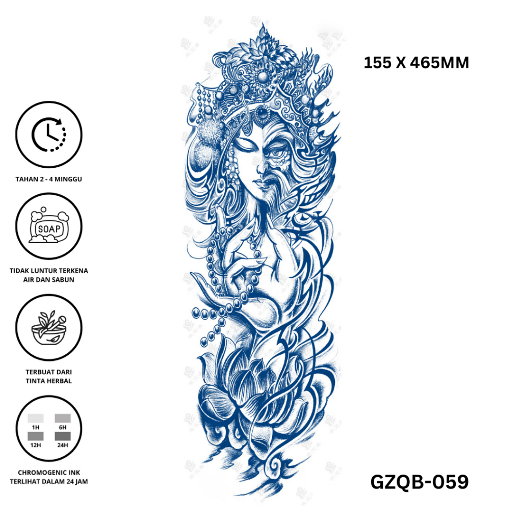 Tattoo Mask Tribal Full Arms Tattoo Lengan Tattoo Temporer Tattoo Temporary