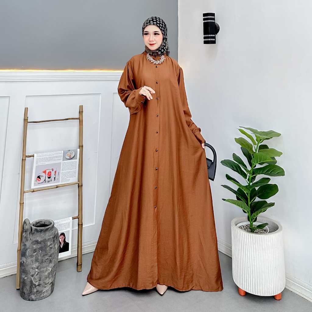 ELZATA GAMIS FULL KANCING AKTIF , GAMIS LEBARAN TERBARU 2025