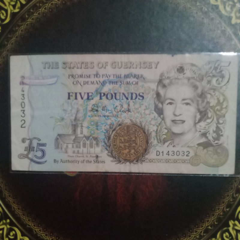 Uang Guernsey 5 pound vf