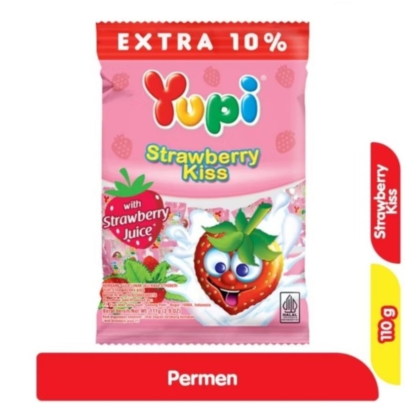 

Permen Yupi Strawberry Kiss 110g