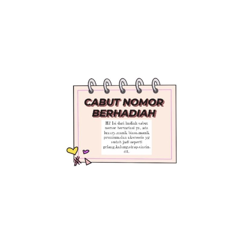 

CABUT NOMOR BERHADIAH isi bervariasi ya
