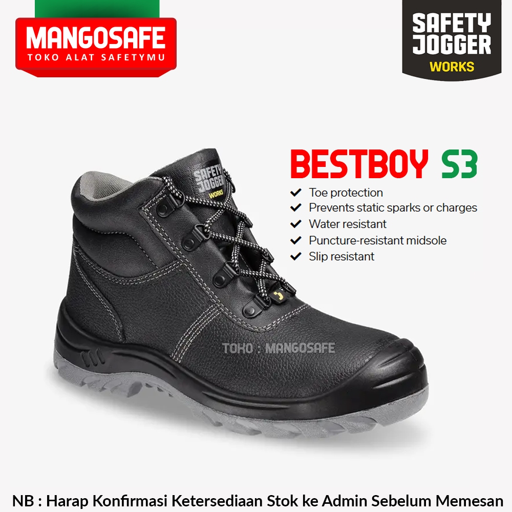 Sepatu Safety Jogger BestBoy S3 Original / Sepatu Kerja Pabrik Kebun Tambang Konstruksi HSE K3 Surve