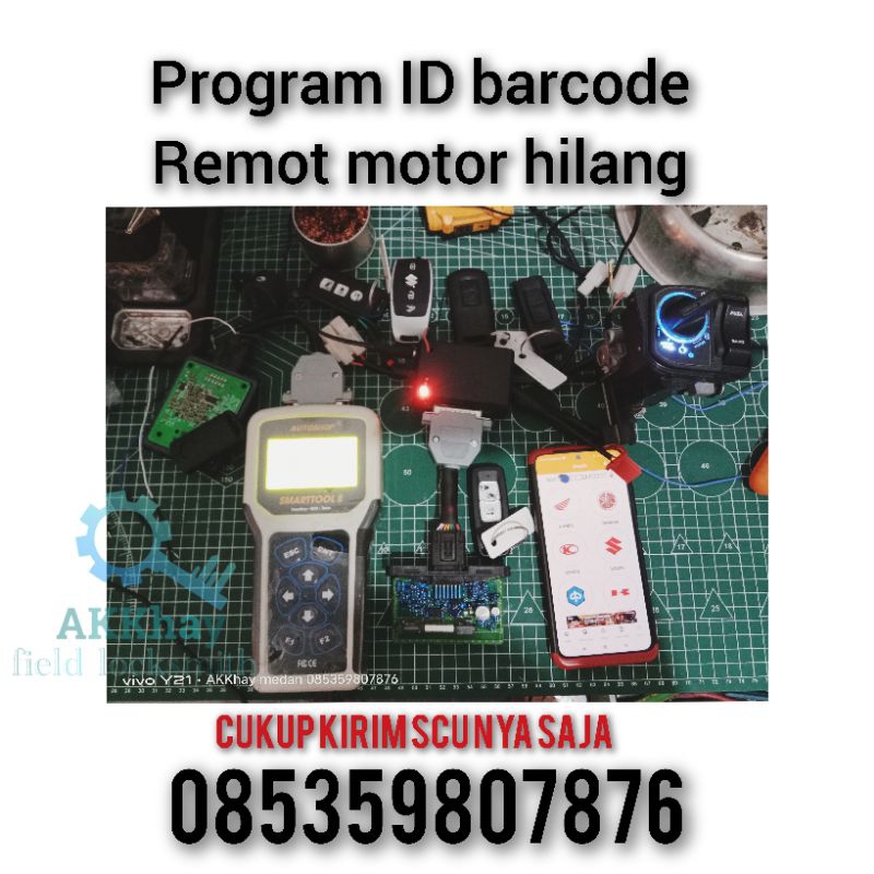 SOLUSI REMOT MOTOR HILANG SEMUA DAN PEMOGRAMAN ID BARCODE BARU.