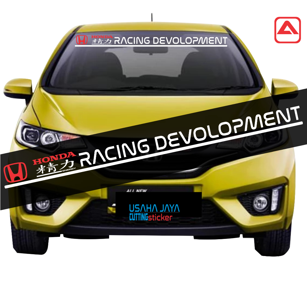 Sticker stiker Mobil Kaca Depan Belakang Aksesoris Variasi Mobil Racing Devolopment Mobil Honda