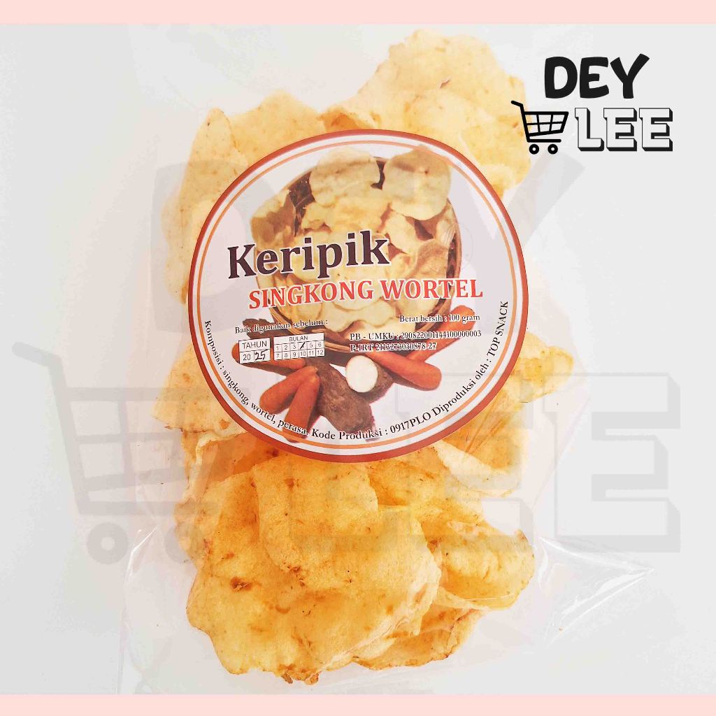 

Keripik Singkong Wortel 100g Snack Cemilan Makanan Ringan Bandung