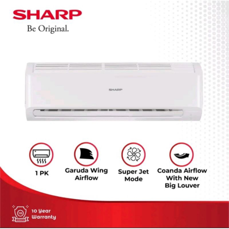 AC SHARP 1 PK STANDAR AH-A9BEY / AC SHARP 1 PK SPLIT STANDAR DAN PEMASANGAN