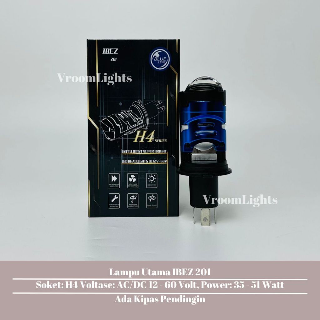 IBEZ 201 Lampu Utama LED H4 Purple Lens