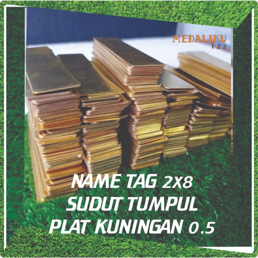 

Plat Kuningan Bahan Name Tag / Nama Dada Resin Lycal plat 0,5mm Tumpul