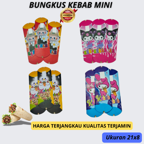 

PROMO Bungkus Kebab Mini Murah || Kemasan Bungkus Kebab Mini Full Color || Box Kebab Labubu isi 50 Lembar || Dus Kebab Viral