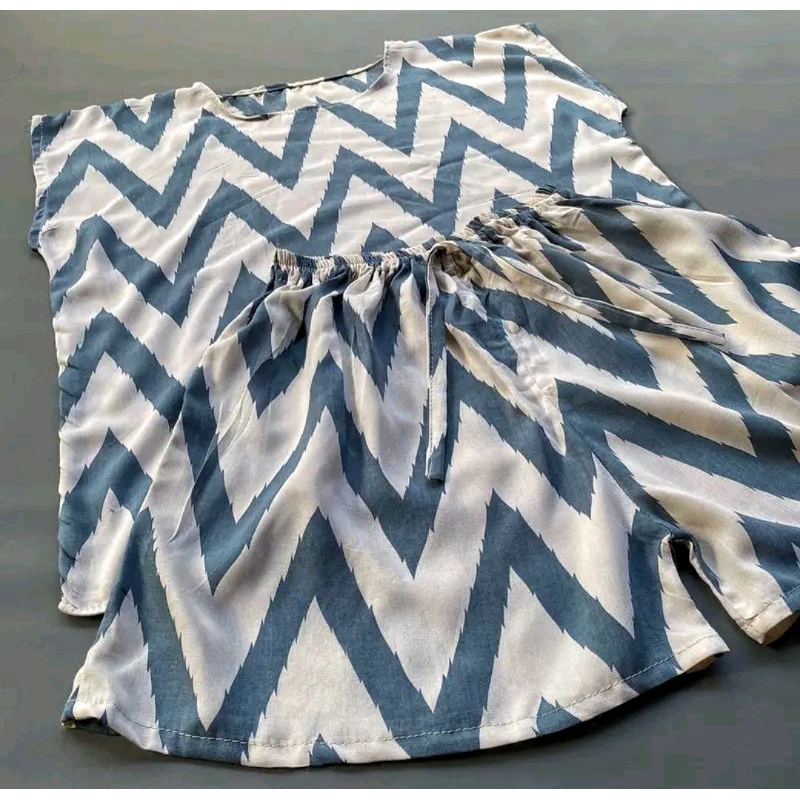 SETELAN BABY DOLL BAJU TIDUR ONE SET PENDEK RAYON BALI WANITA