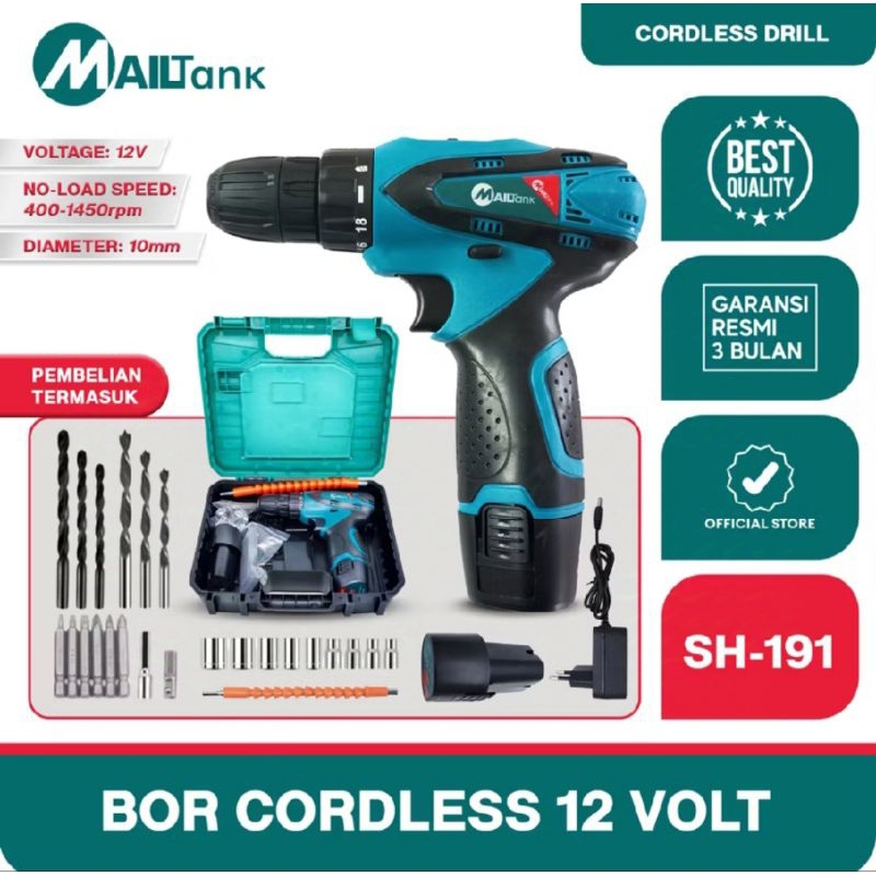 Mailtank SH191Bor baterai Bor Cordless 12Volt