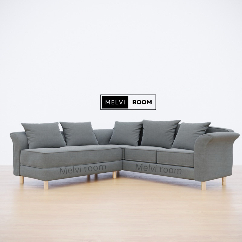 MELVI - Sofa Batman L Sudut Modern, Kursi Ruang Tamu Minimalis Minimalis 3 & 2 Dudukan