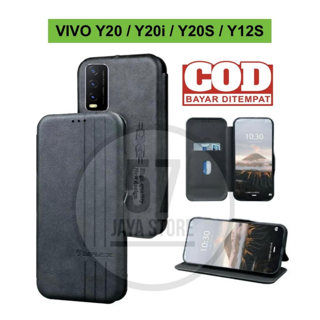 Case Vivo Y12s / Y20 / Y20i / Y20s High Quality flip case magnet terbaru leather flip cover magnet