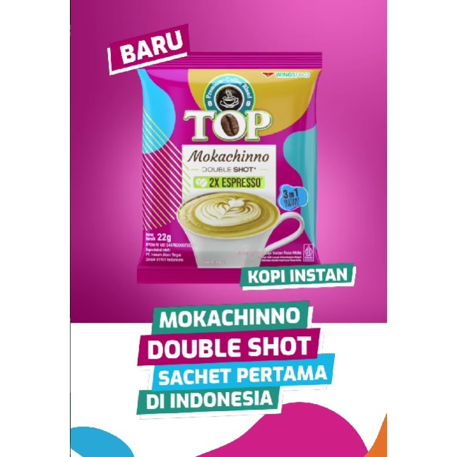 

TOP Mokachinno Double Shot 2x Espresso Kopi Sachet 22gram