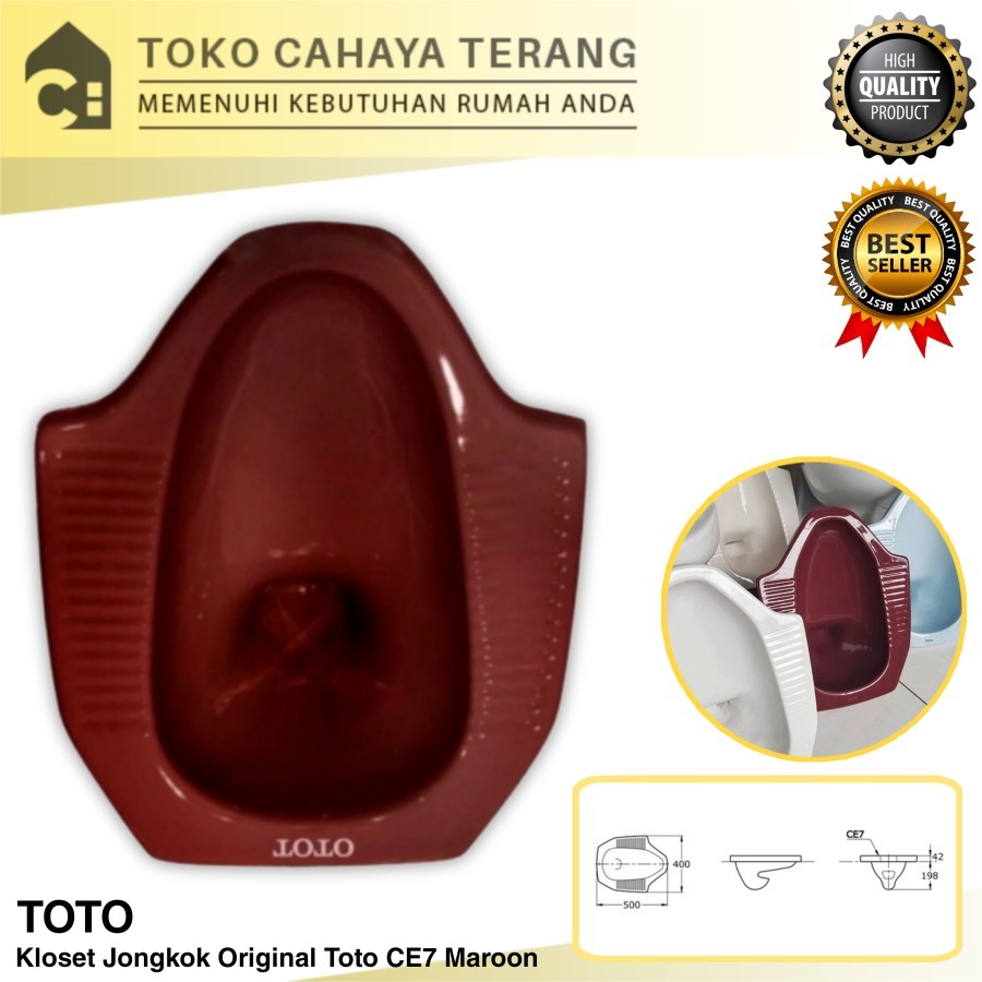 Kloset Jongkok Toto CE7 Maroon / Kloset Jongkok Original Toto / Kloset