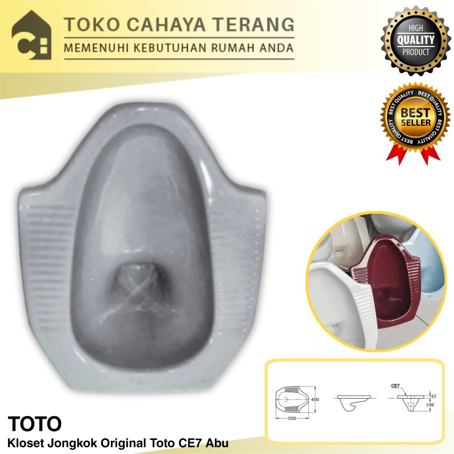 Kloset Jongkok Toto CE7 Abu / Kloset Jongkok Original Toto / Kloset