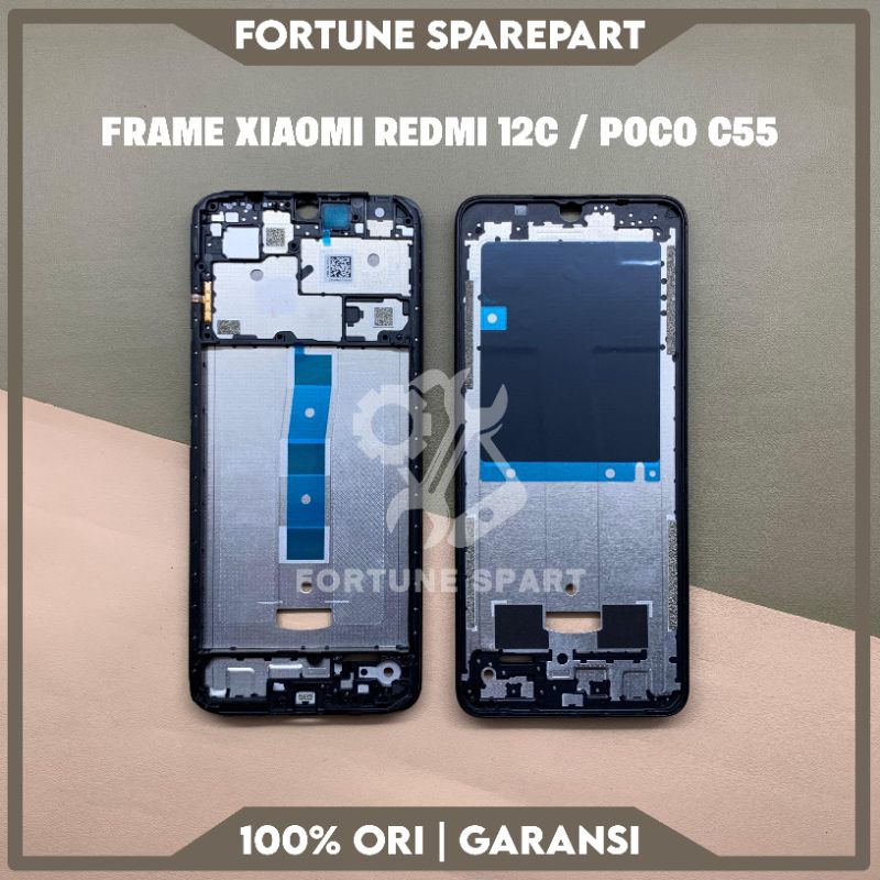 FRAME MIDDLE TULANG TENGAH RANGKA HOUSING LCD XIAOMI REDMI 12C / POCO POCOPHONE C55 ORIGINAL COPOTAN