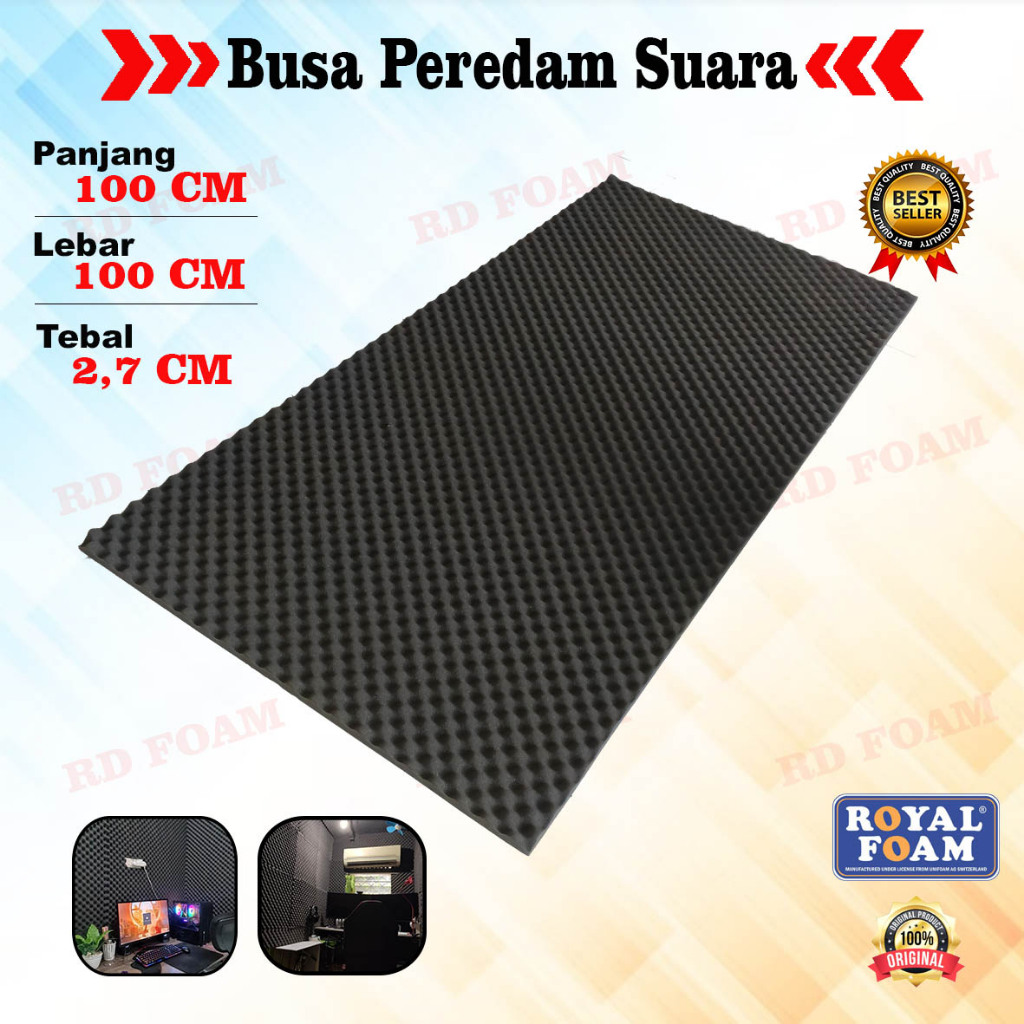 Busa Peredam tebal 2,7cm Suara model Telur ukuran 100x100 cm - Egg Foam - Peredam Suara Ruangan Dind