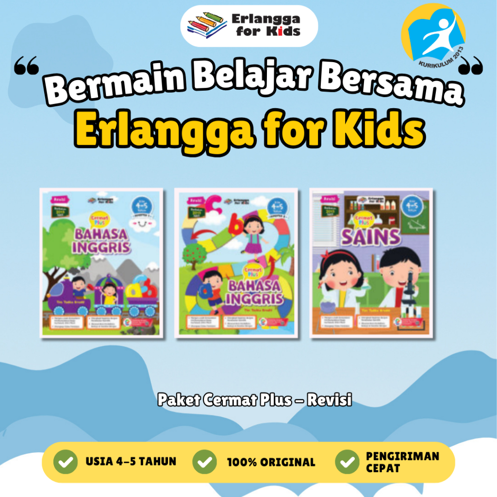 [Erlangga] Buku Paket Anak: Cermat Plus 4-5 Tahun - Erlangga For Kids