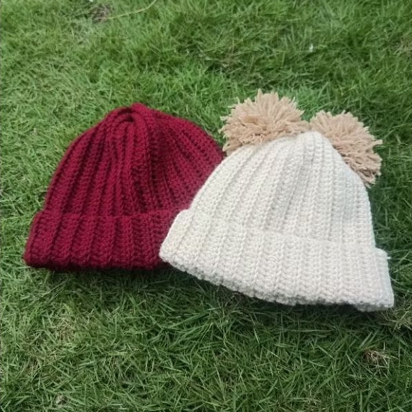 topi rajut / topi pompom / topi anak / trendy