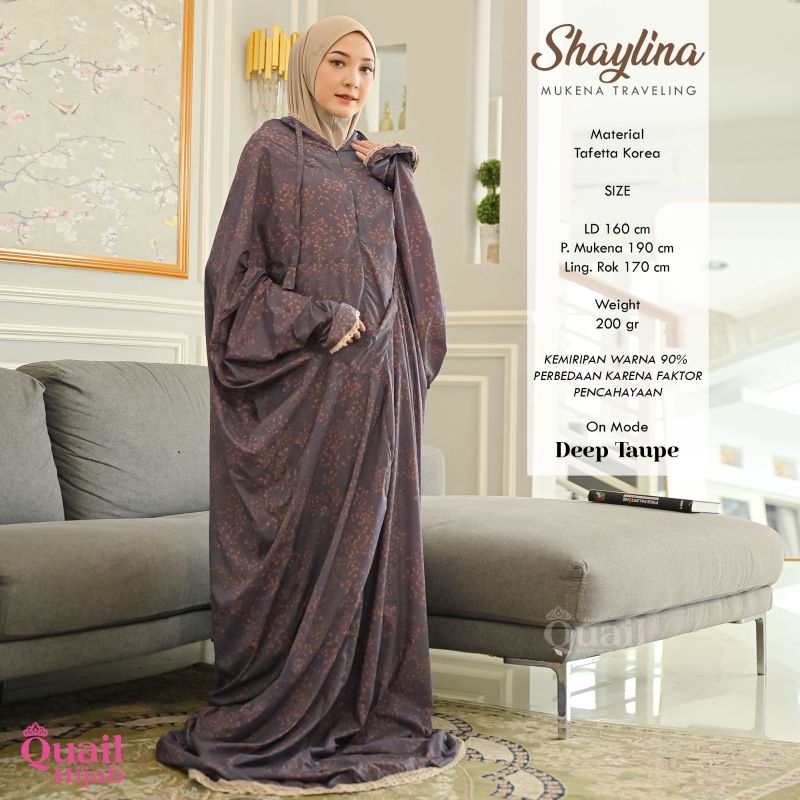 MUKENA TRAVELLING SHAYLINA, MUKENA TERUSAN TRAVELLING ORIGINAL QUAIL HIJAB