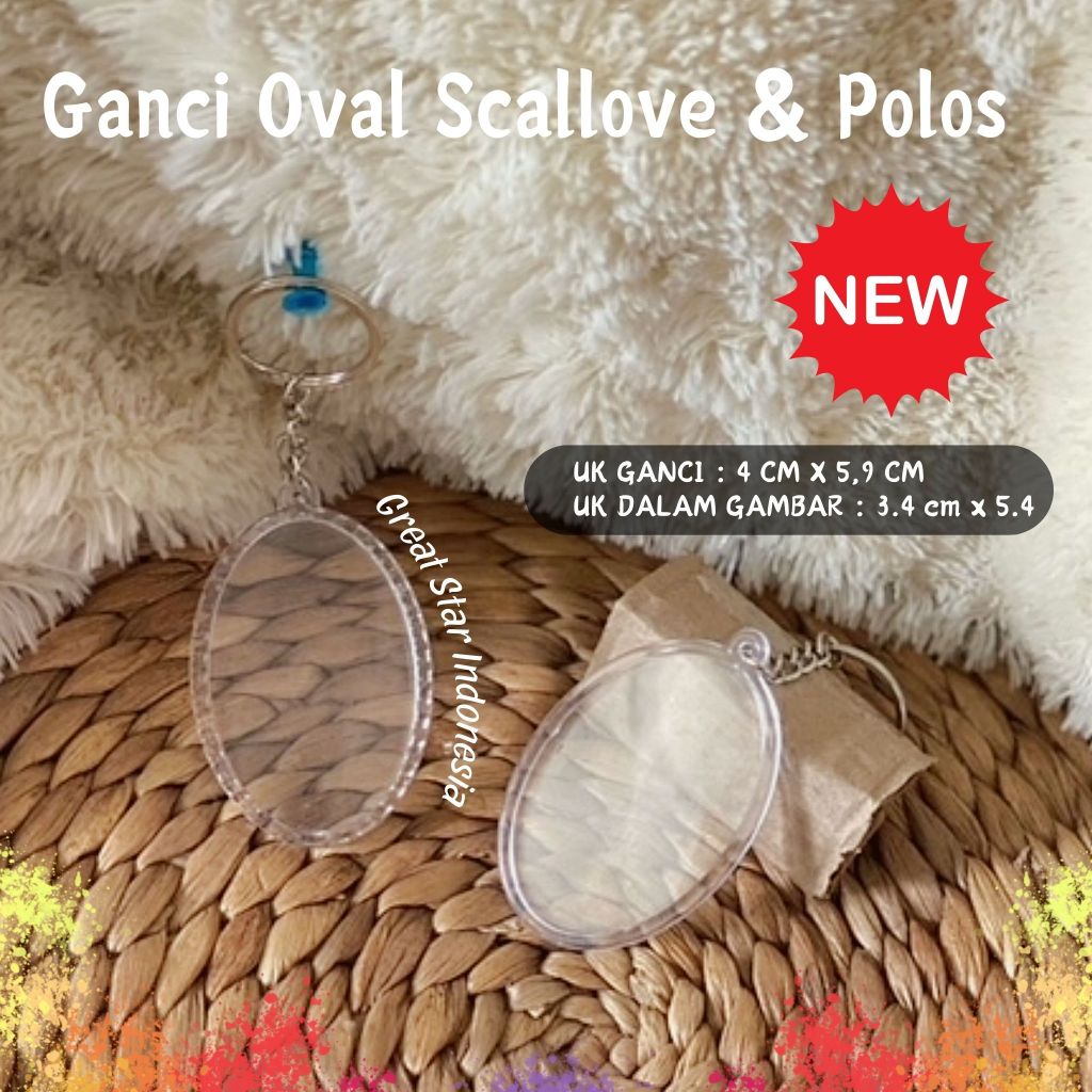 Gantungan kunci/GANCI motif oval insert paper 1 LENSA