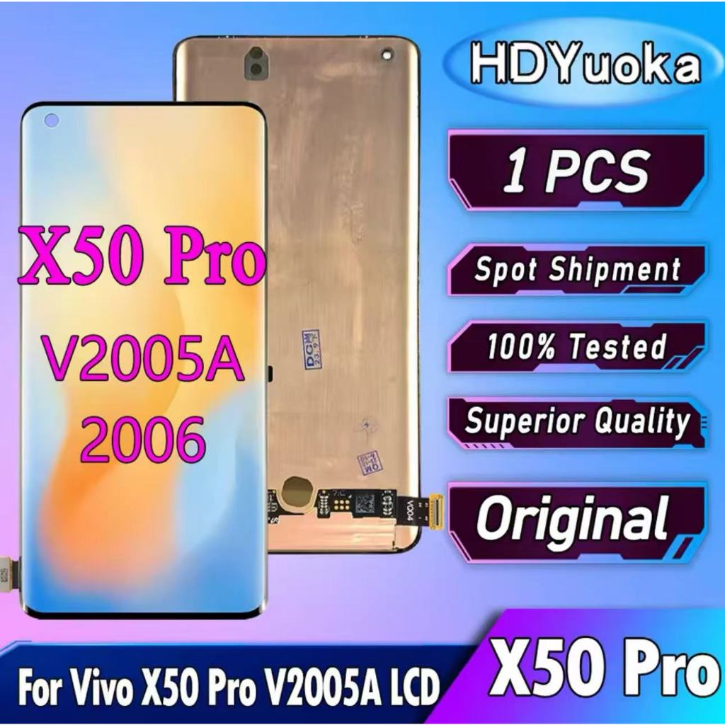6.56" AMOLED LCD For VIVO X50 Pro LCD V2005A Display Screen Touch Digitizer Assembly For Vivo X50Pro