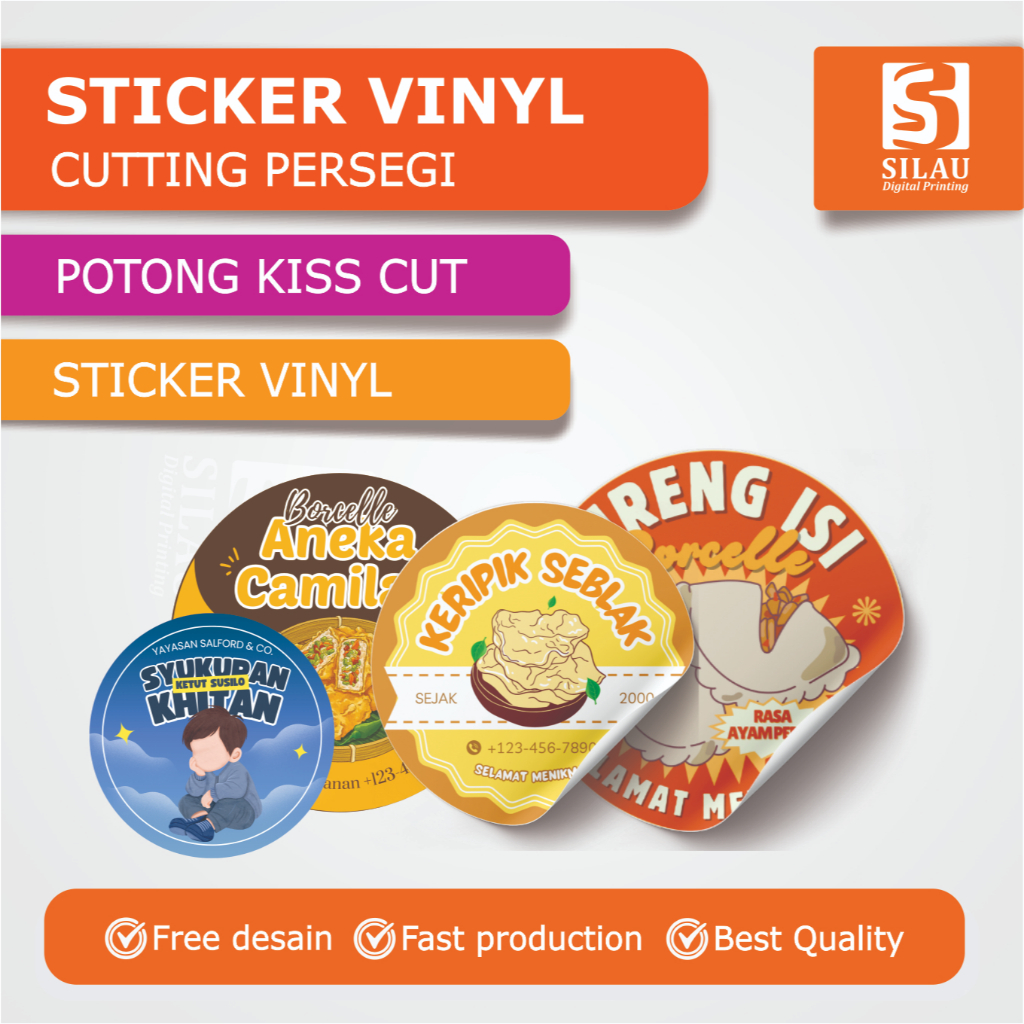 

SILAU ADV - Cetak Custom Stiker Vinyl Bulat / Label Makanan / Kemasan Produk / Print Sticker /