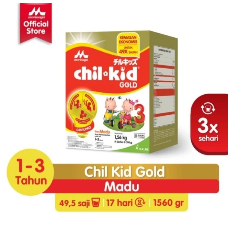 

Chil Kid GOLD 3 MADU, Susu Pertumbuhan Anak Usia, 1-3 Tahun, Ukuran : 1560 gram