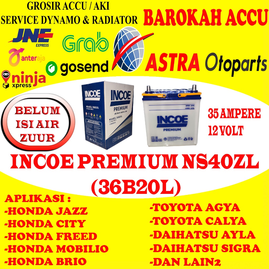 AKI INCOE PREMIUM NS40ZL / 36B20L , 35 AH ASTRA OTOPARTS