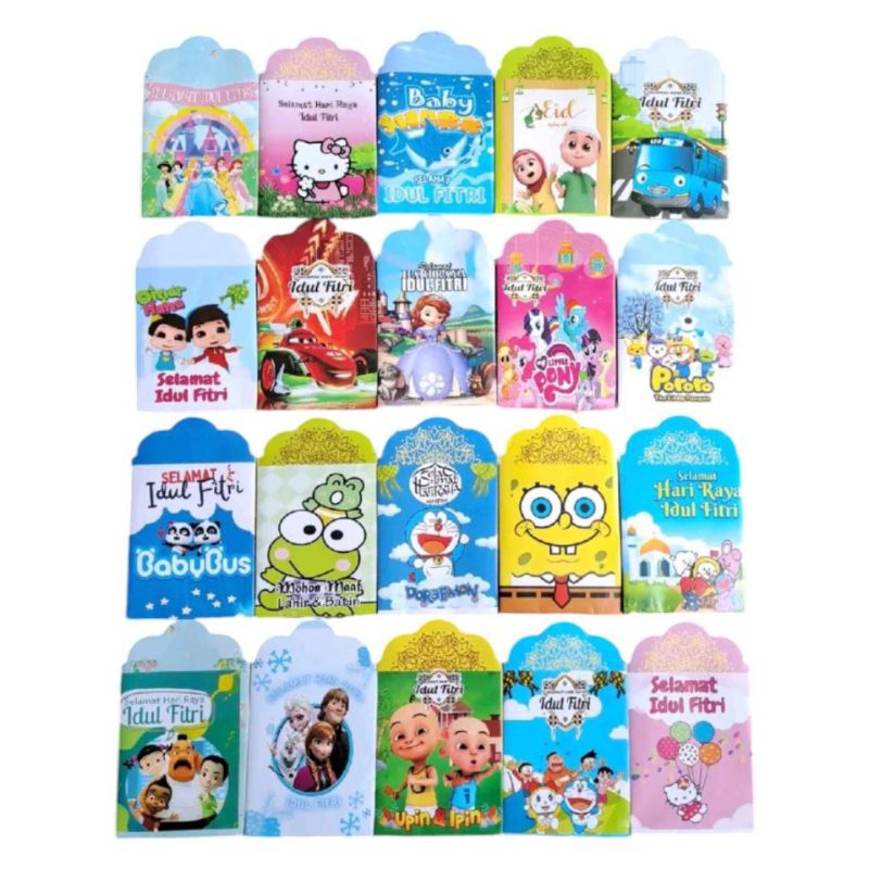 

Amplop lebaran Motif kartun medium 5 PACK ( 50PCS)