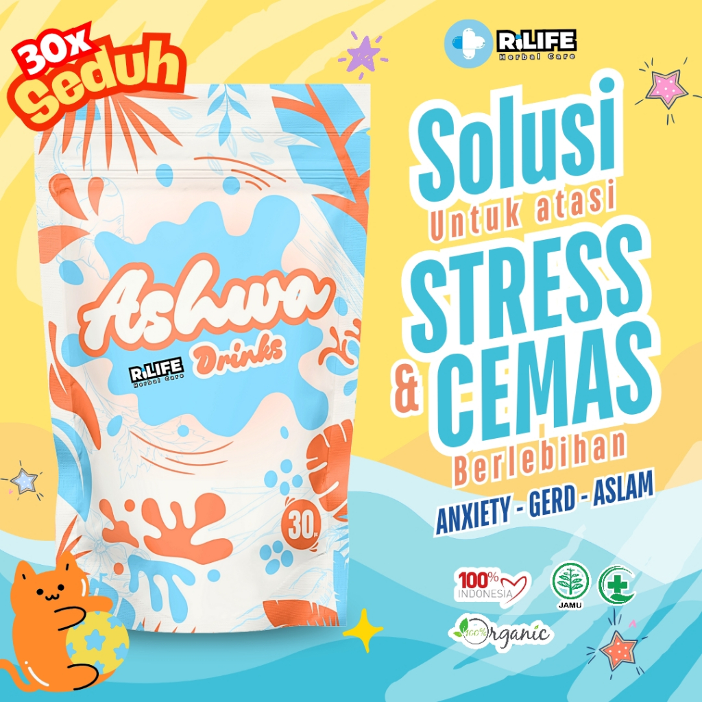 

[FLASH SALE] RiLIFE ASHWA DRINKS x KIREY JSR - MINUMAN HERBAL TRADISIONAL 100gr - SOLUSI ANXIETY & MENINGKATKAN KUALITAS TIDUR