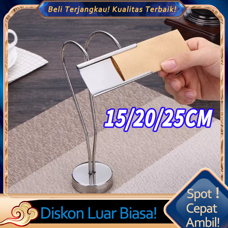 Bingkai menu stainless steel Menu Stand Tiang Name Tag Holder Tiang Table Menu Stand
