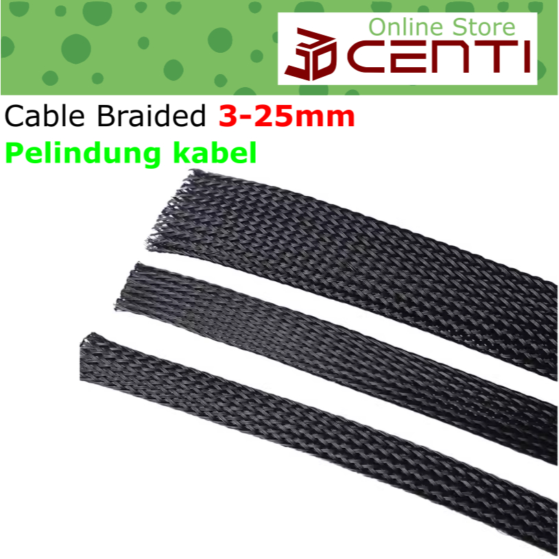 Flame Retardant Pelindung Kabel Mesh Braided Wire Cable PET Gland Sleeve 1 meter 3mm 4mm 6mm 8mm 10m