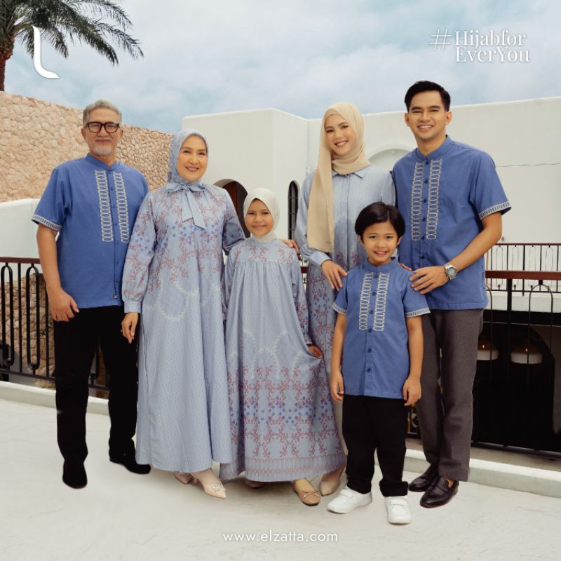 ELZATTA COUPLE KELUARGA SARIMBIT RABAT SERIES BAHAN POLY RAYON MOTIF PREMIUM SARIMBIT 2025 PROMO SAR
