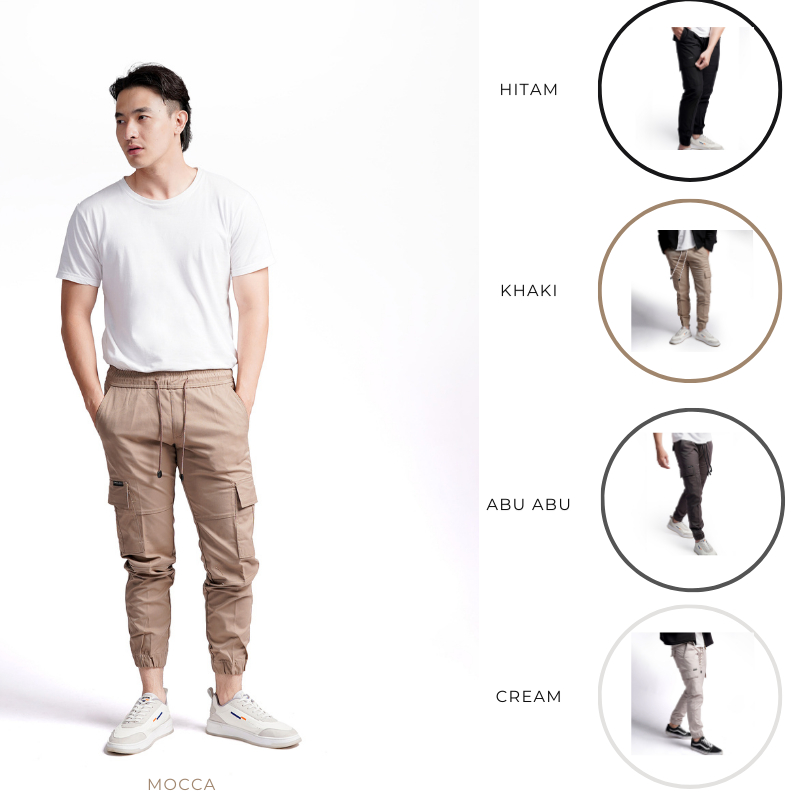 EMOLINE Celana Cargo Jogger Panjang Pria All Variant - Celana Cargo Panjang Pria
