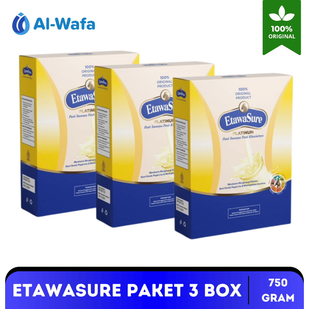 

Etawasure Paket 3 Box Susu Kambing Etawa Untuk Nyeri Sendi dan Asam Urat 750 Gram