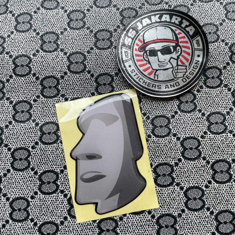 Sticker Stiker Emblem Emot Batu Emoji Batu Timbul