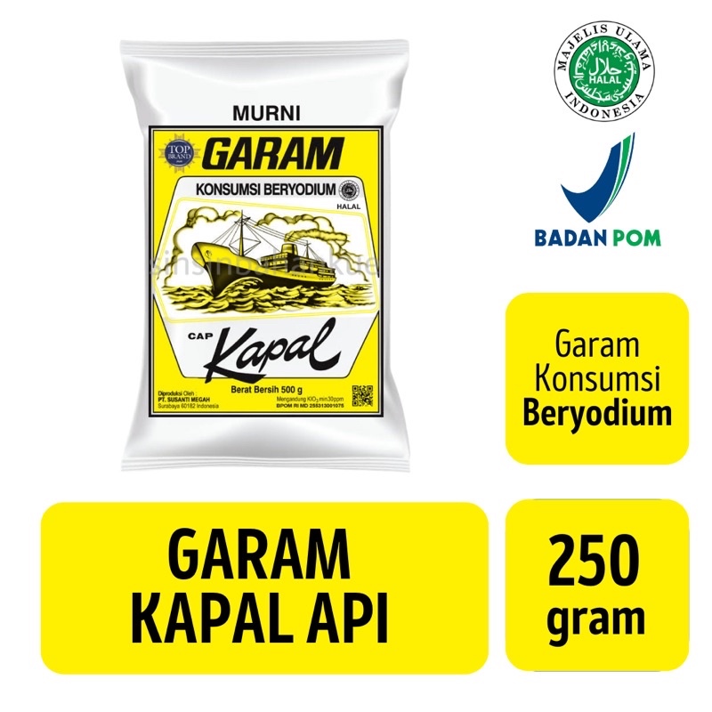 

Garam Cap Kapal Beryodium / Salt 250 Gram