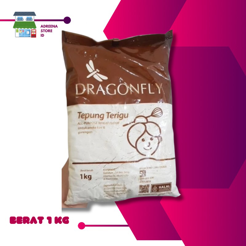 

TEPUNG TERIGU DRAGONFLY BERAT 1 Kg BAHAN OLAHAN MASAKAN