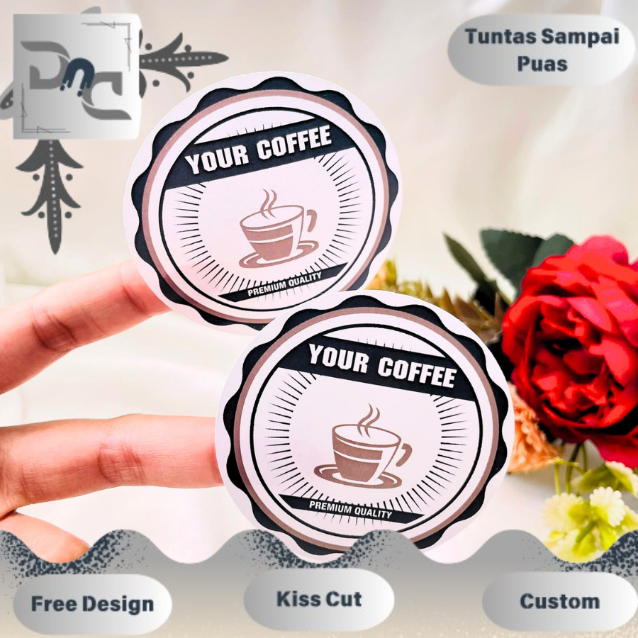 

DND Sticker Print Cetak Label Murah Edisi Coffe Stiker Produk Kemasan Botol Cup Coffee Kopi Uk.Kecil